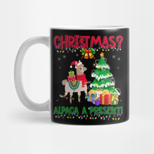 Christmas alpaca a present gift alpaca lover | alpaca Santa hat Christmas tree gift Mug